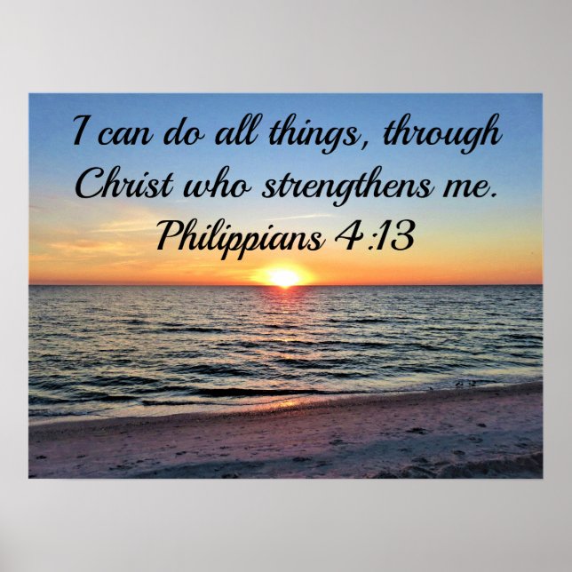 POSTER CHRIST QUI ME DONNE UNE SCRIPTURE DE FORCE (Devant)
