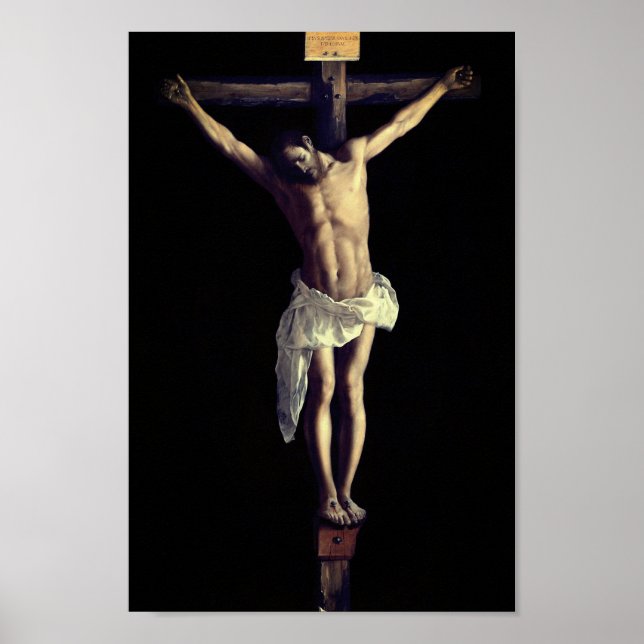 Poster Christ sur la croix par Francisco De Zurbarán (Devant)