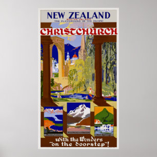 Poster ~ Christchurch de la Nouvelle Zélande