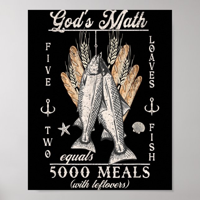 Poster Christian 2 Fishes 5 Breads 5000 Against  (Devant)