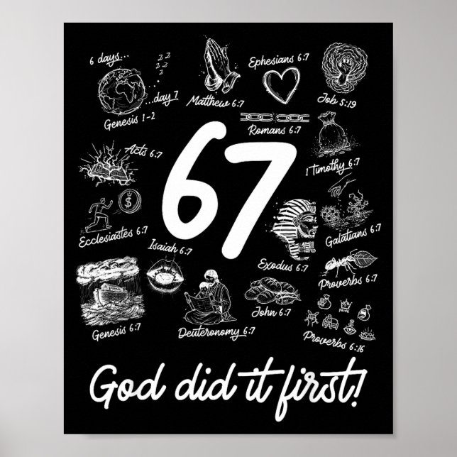 Poster Christian 6 7 Meme Six Seven 67 Bible Verse Script (Devant)