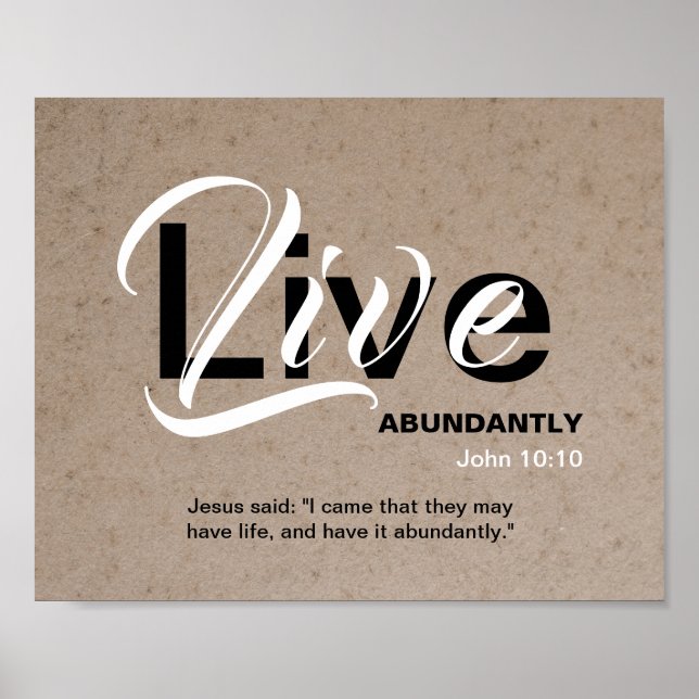 Poster Christian ABUNDANT LIFE Écriture inspirante (Devant)