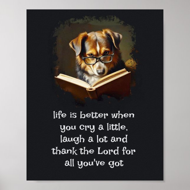 Poster Christian Advice Fun Wise Dog Life est meilleur (Devant)