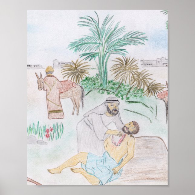 Poster Christian Artwork Le bon samaritain (Devant)