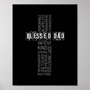 Poster Christian Blessed Papa Fête des pères croisée