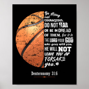 Poster Christian Bysketbyll Deuteronomy Bible Verse Faith