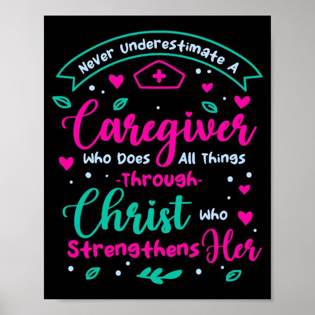 Poster Christian Caregiver Female Caregiver Appreciation  (Devant)