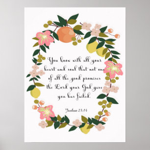 Poster Christian Citation Art - Joshua 23:14