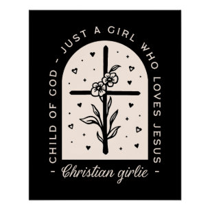 Poster Christian cite juste une fille qui aime Jésus noir