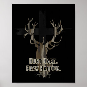 Poster Christian Cross Camo Chasse Dure Prie Plus Fort Ce