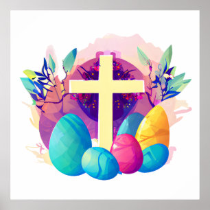 Poster Christian Easter Cross