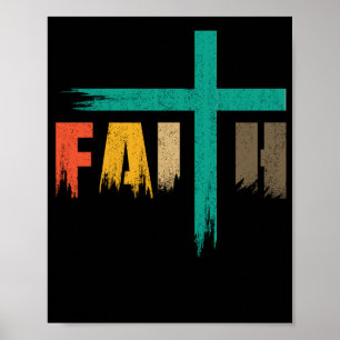 Poster Christian Faith Cross Vintage