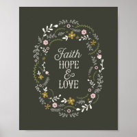 Poster Christian Faith Hope Love Bible Écriture