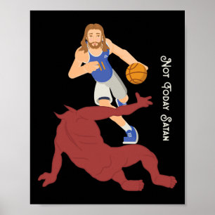 Poster Christian Jesus contre Satan Pas aujourd'hui Byske