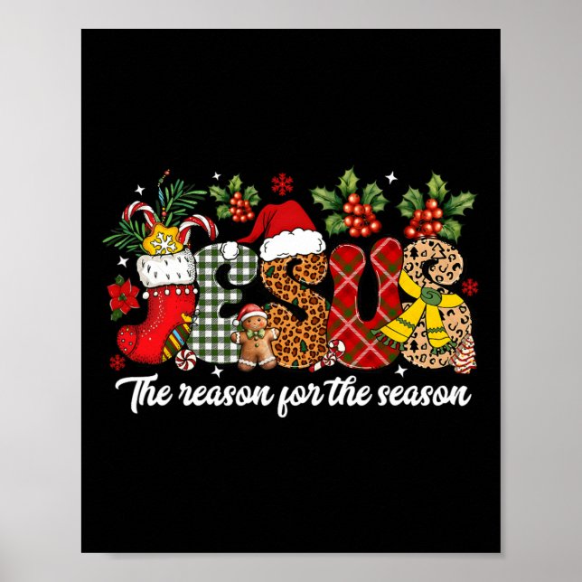 Poster Christian Jesus La Raison Noël Fête Saison Chr (Devant)