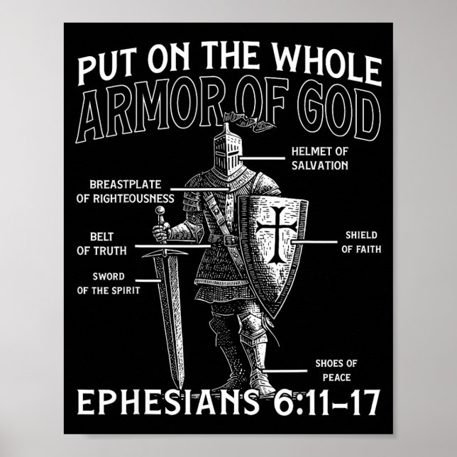Poster Christian Knights Templar Medieval Knight Armor Of (Devant)