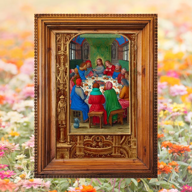 Poster Christian La Dernière Cène Jésus Eucharistie Pâque (Religious Christian Catholic The Last Supper Jesus Christ Eucharist Holy Communion Easter Poster)