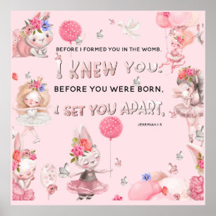Poster Christian Nursery Art - Jérémie Bible Verse