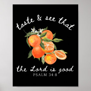 Poster Christian Orange Fruit Bible Verse Gardener