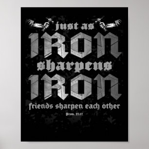 Poster Christian Papa Iron Sharpens Iron Bible Proverbes 