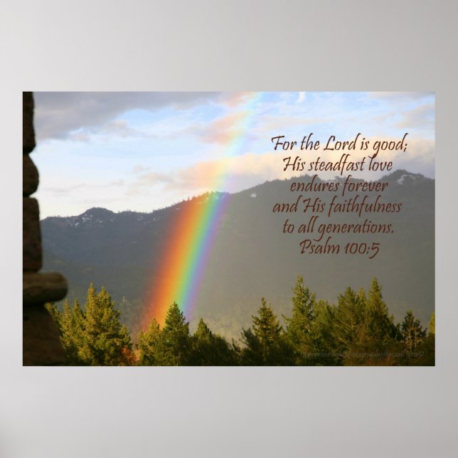 Poster Christian Rainbow Poster, Psaume 100:5 (Devant)