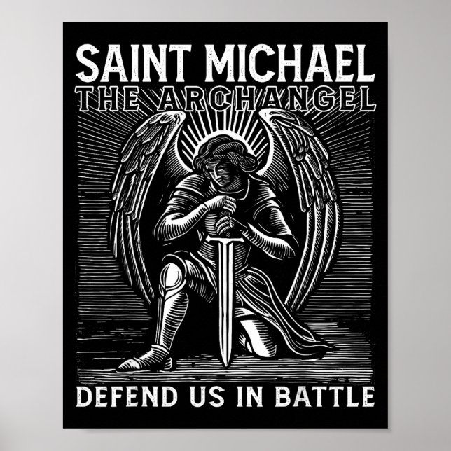 Poster Christian Saint Michael Catholic Saint Defend Us I (Devant)