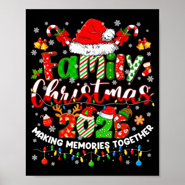 Poster Christmas 2025 Pajamas Pjs Family Matching Outfit  (Devant)