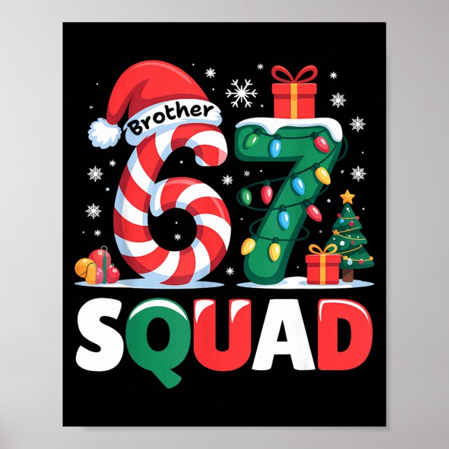 Poster Christmas 67 Squad Brother 6-7 Funny Matching Cand (Devant)