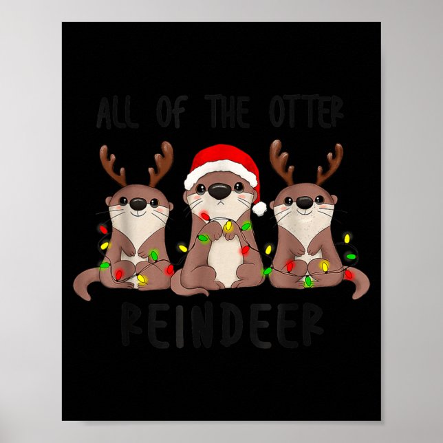 Poster Christmas All Of The Otter Reindeer  (Devant)