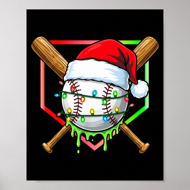 Poster Christmas Baseball Drip Ice Cream Drip Baseball Lo (Devant)