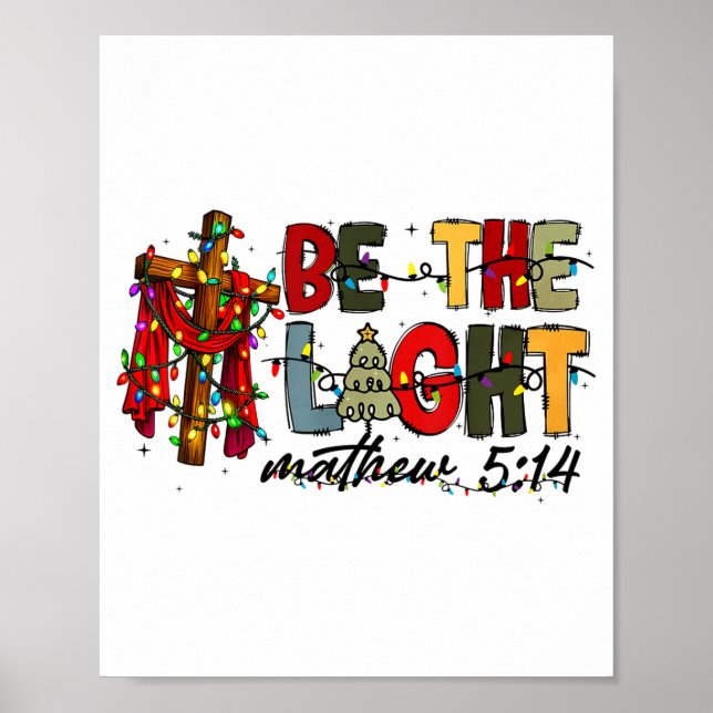 Poster Christmas Be The Light Sun Matthew 5_14 Bible Chri (Devant)