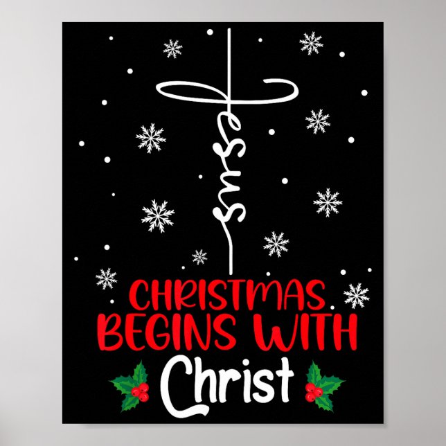 Poster Christmas Begins With Christ Religious Christmas X (Devant)