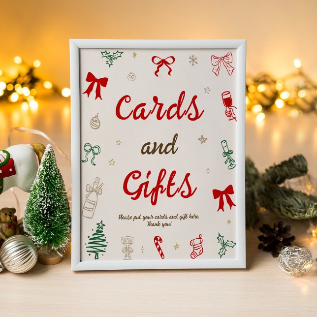 Poster Christmas Bridal Shower Cards and Gifts (Créateur téléchargé)