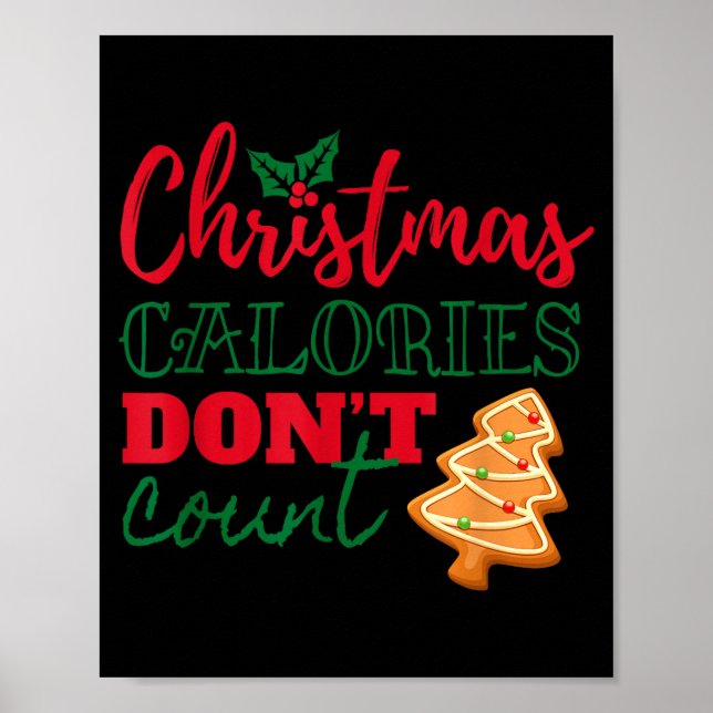 Poster Christmas Calories Don't Count Funny Holiday  (Devant)