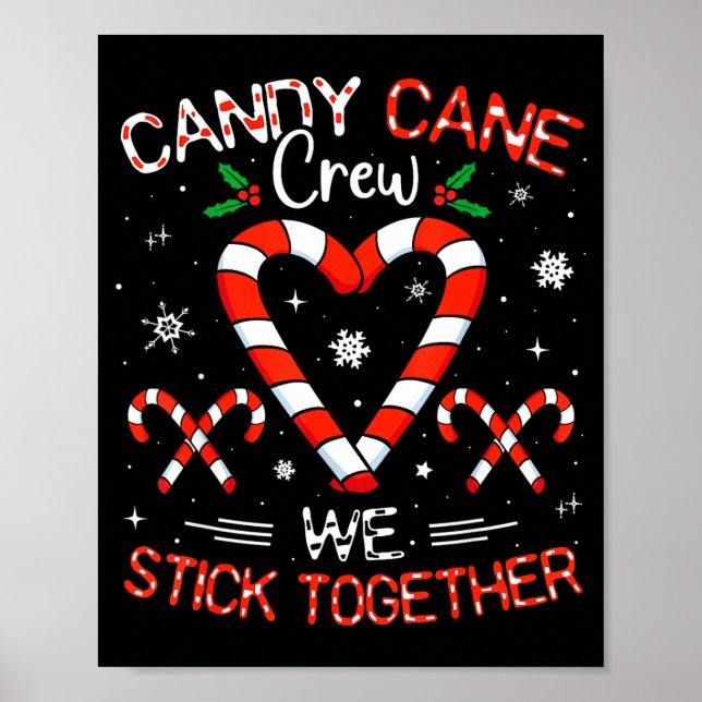 Poster Christmas Candy Cane Heart Crew Family Matching Pa (Devant)