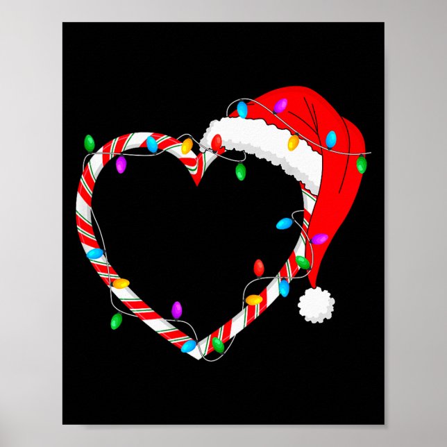 Poster Christmas Candy Cane Heart Funny Love Candy Men Wo (Devant)