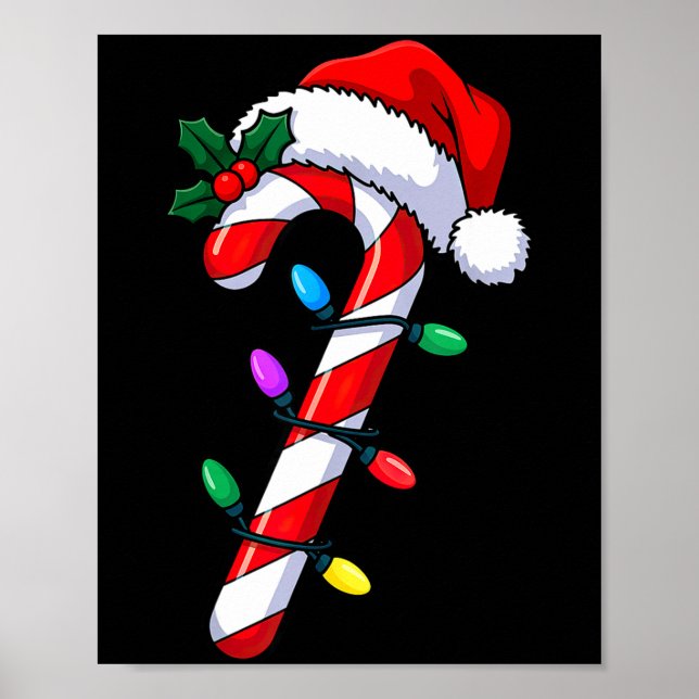 Poster Christmas Candy Cane Santa Xmas  (Devant)