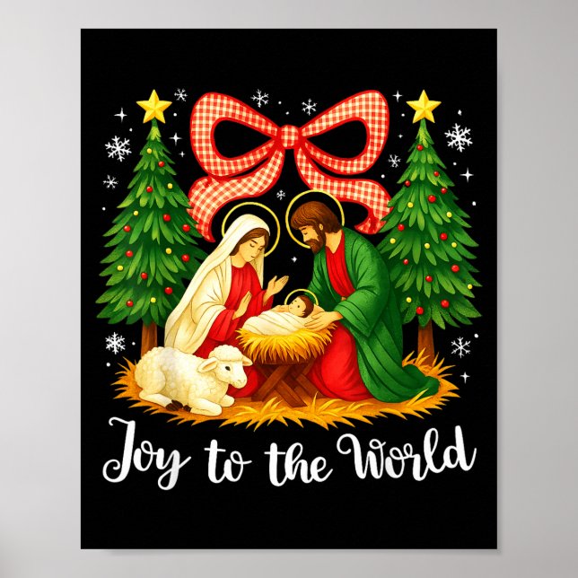 Poster Christmas Christian Joy To The World Coquette Jesu (Devant)