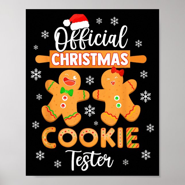 Poster Christmas Cookie Tester Taster Baking Crew Toddle  (Devant)