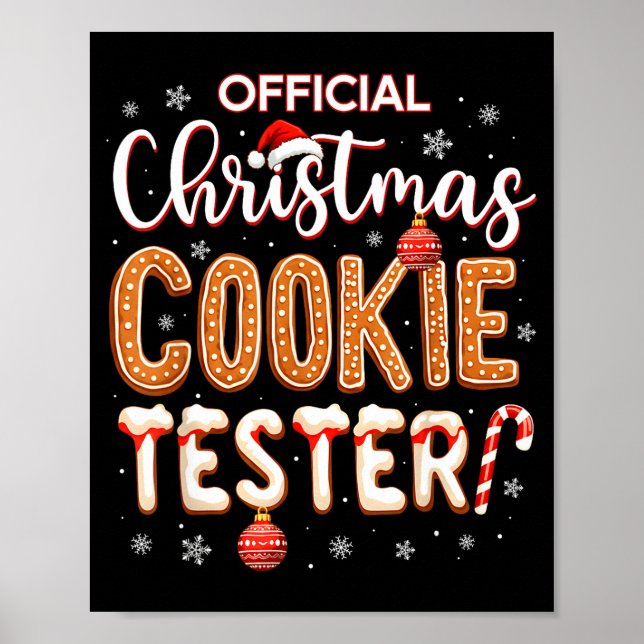 Poster Christmas Cookie Tester Taster Baking Crew Toddle  (Devant)