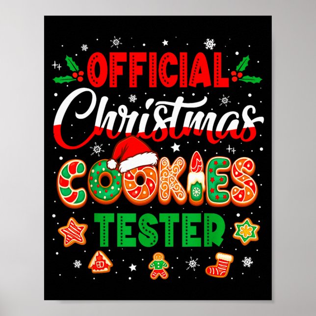Poster Christmas Cookie Tester Taster Baking Crew Toddler (Devant)