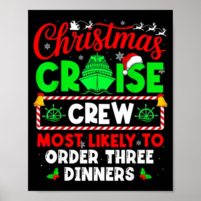 Poster Christmas Cruise Crew Most Likely To Order Three D (Devant)