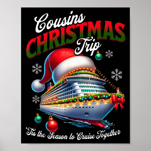 Poster Christmas Cruise Ship Matching Cousins Trip Holida (Devant)