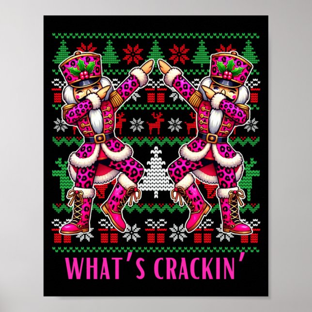 Poster Christmas Crushing It Nutcracker - Funny Retro Ugl (Devant)