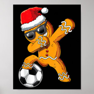 Poster Christmas Dabbing Gingerbread Homme Dab Football F