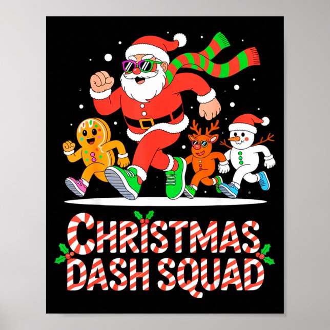 Poster Christmas Dash Squad Running Runner Marathon Team  (Devant)