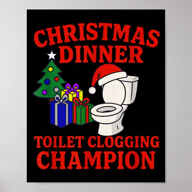 Poster Christmas Dinner Toilet Clogging Chamon _ Funny Ch (Devant)