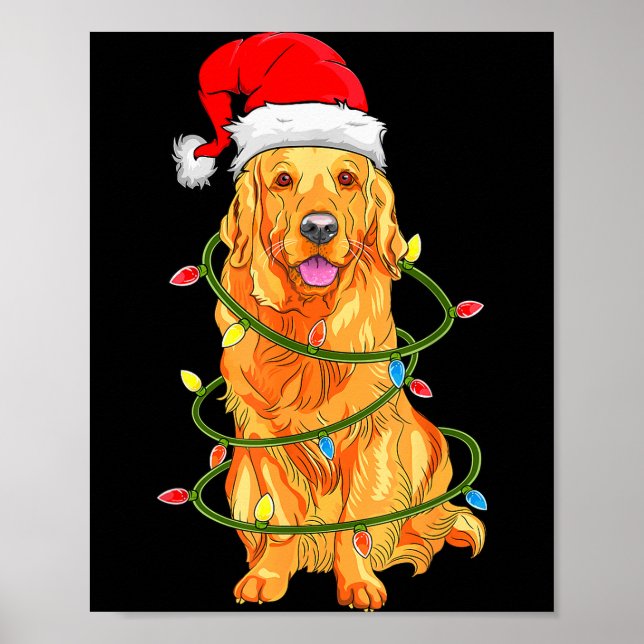 Poster Christmas Dog Shirt, Christmas Golden Retriever Pa (Devant)