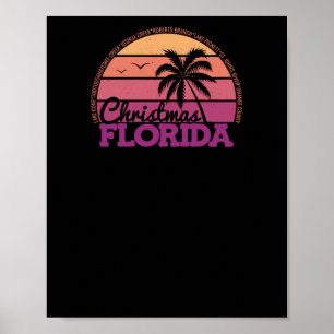 Poster Christmas Florida Retro Sunset Local Pride Logo St