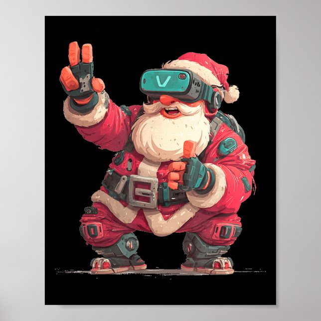 Poster Christmas Gamer Look With This Cool Vr Santa Claus (Devant)